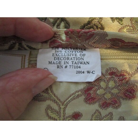 Vintage Waterford Meadow Flower Euro Square Pillow Sham 2004 Floral Damask GUC - Picture 9 of 11